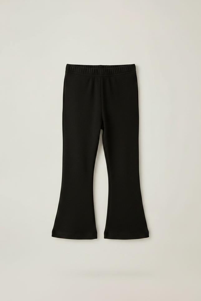 Pantalon Noir Évasé Confortable Fille Tendance - Molleton - vue 3