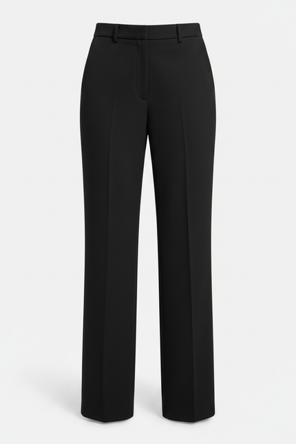 Pantalon Noir Élégant Droit Taille Haute Femme - Gabardine - vue 3