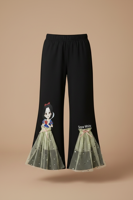 Pantalon Noir Fille Évasé Imprimé Disney Tulle - Maille - vue 3