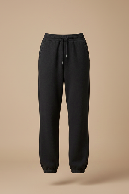 Pantalon Noir Molletonné Confortable Femme Sport - vue 3