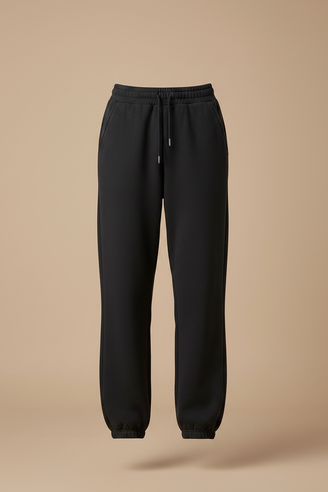 Pantalon Noir Molletonné Confortable Femme Sport - vue 3