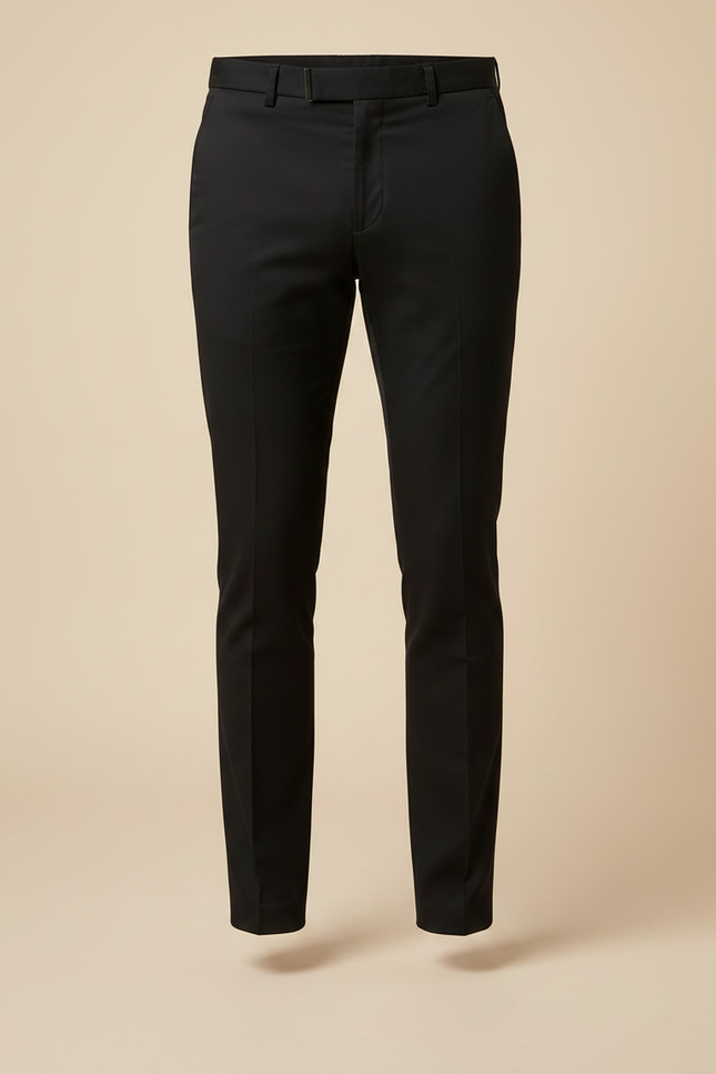 Pantalon Noir Coton Slim Habillé Homme - Gabardine - vue 3