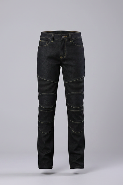 Pantalon Noir Motard Côtelé Enfant Slim - Jean - vue 3