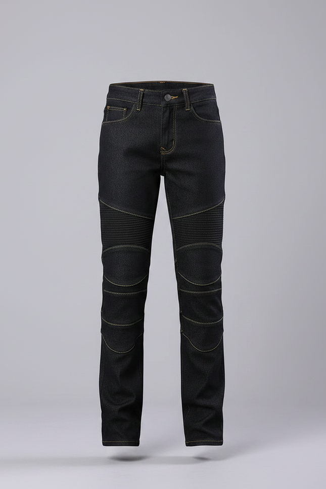 Pantalon Noir Motard Côtelé Enfant Slim - Jean - vue 3