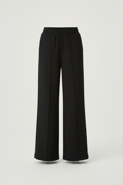 Pantalon Noir Large Côtelé Confortable Fille - Maille - vue 3