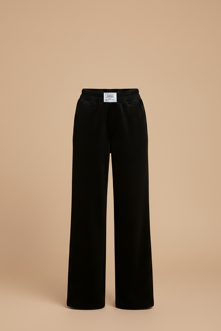 Pantalon En Velours Noir - Cordé - vue 3
