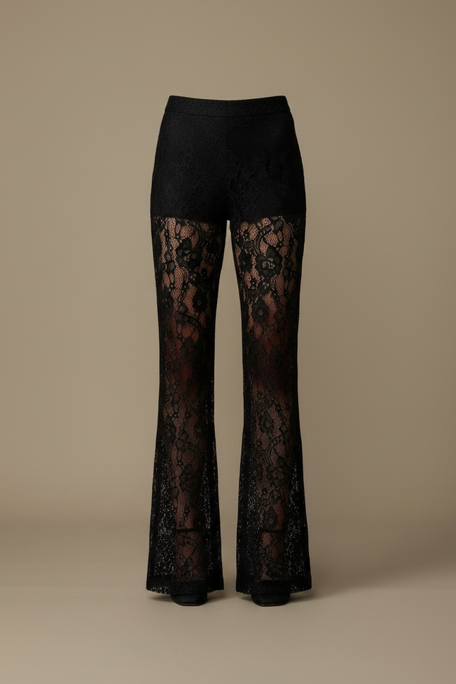 Pantalon Transparent Noir - Polyester - vue 3