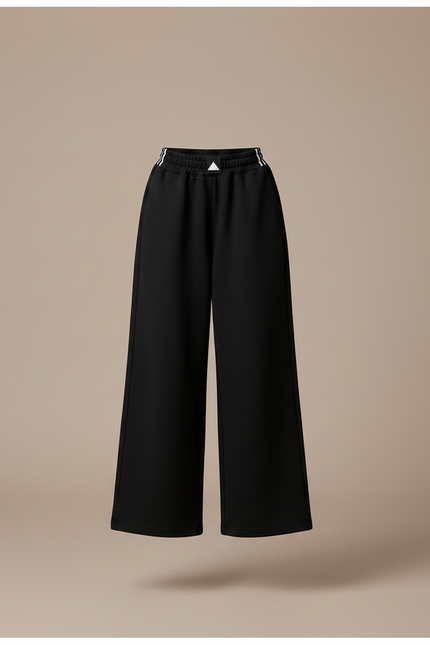 Pantalon Noir Ample Décontracté Fille Coton - Molleton - vue 3