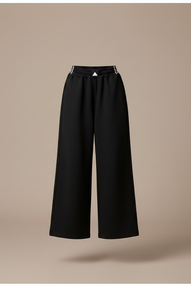 Pantalon Noir Ample Décontracté Fille Coton - Molleton - vue 3