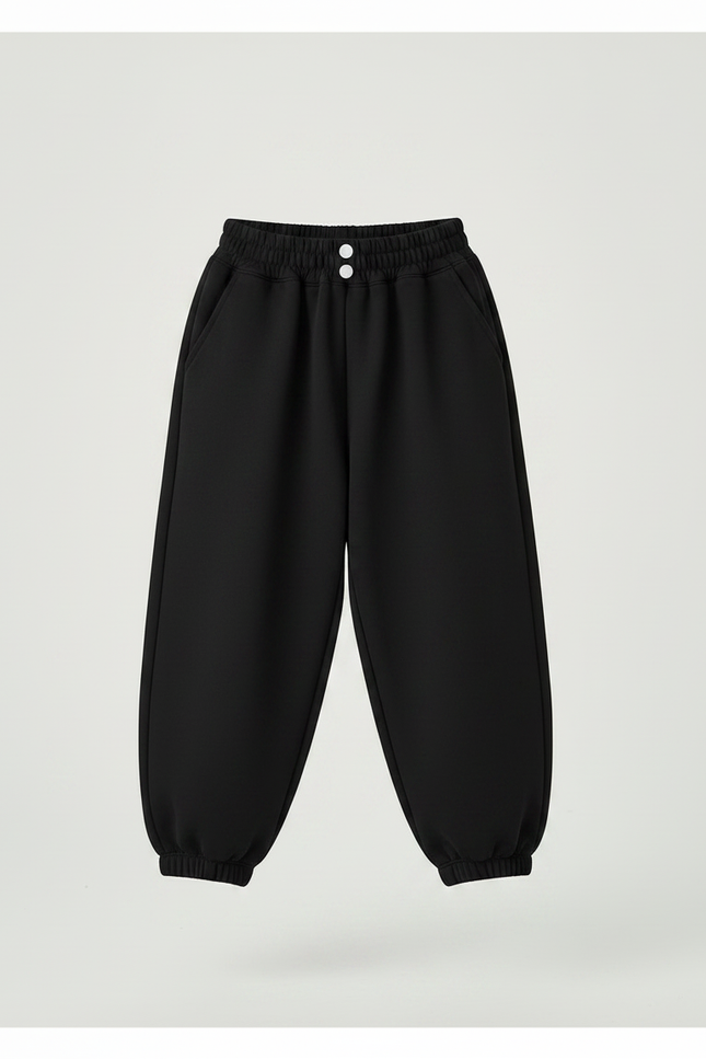 Pantalon Noir Ample Sport Décontracté Enfant - Molleton - vue 3