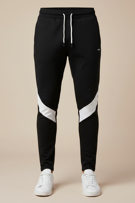 Pantalon Noir Avec Bande Blanche Homme - Molleton - vue 3