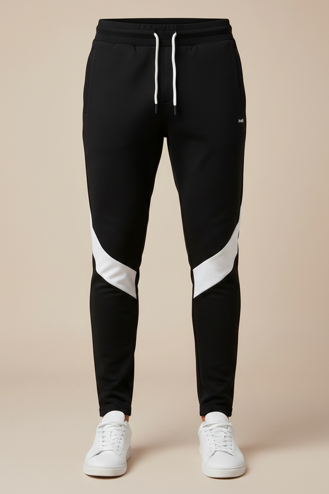 Pantalon Noir Avec Bande Blanche Homme - Molleton - vue 3