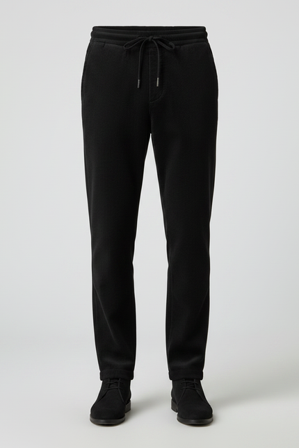 Pantalon Noir Côtelé Droit Décontracté Cordon Homme - Cordé - vue 3