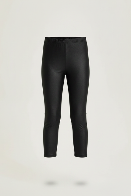 Pantalon Noir Capri Brillant Stretch Fille - Simili cuir - vue 3