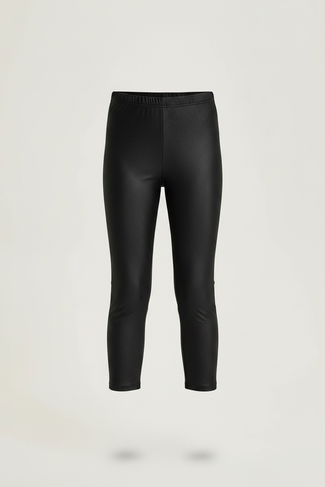 Pantalon Noir Capri Brillant Stretch Fille - Simili cuir - vue 3