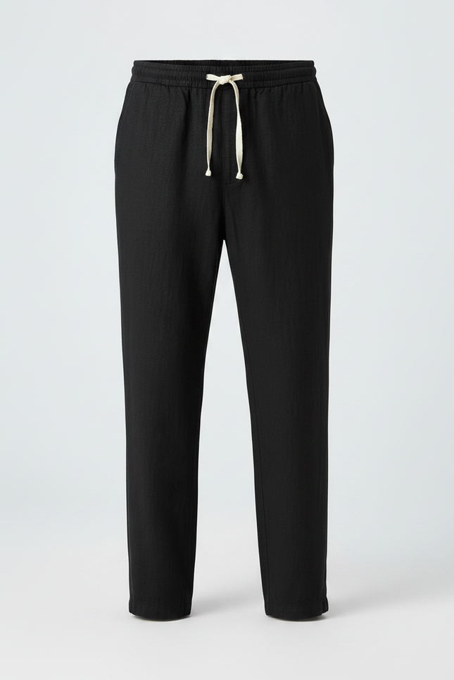 Pantalon Lin Homme Noir - vue 3