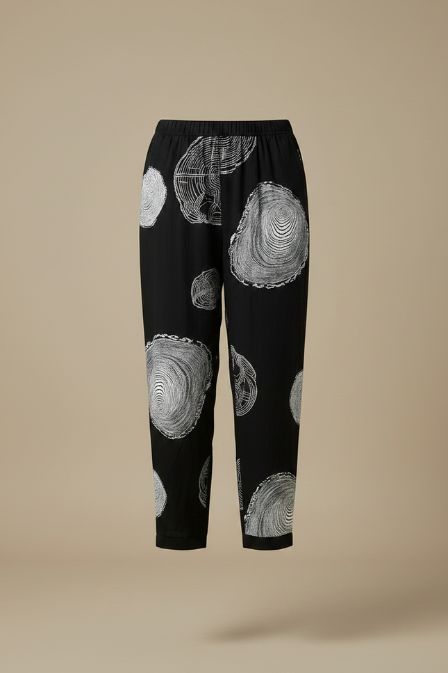 Pantalon Motif Noir Et Blanc - Viscose - vue 3