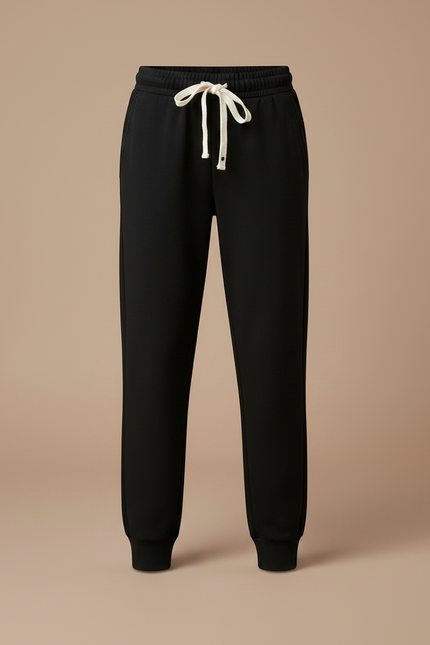 Pantalon Noir Enfant Molleton Jogging Confortable Décontracté - vue 3