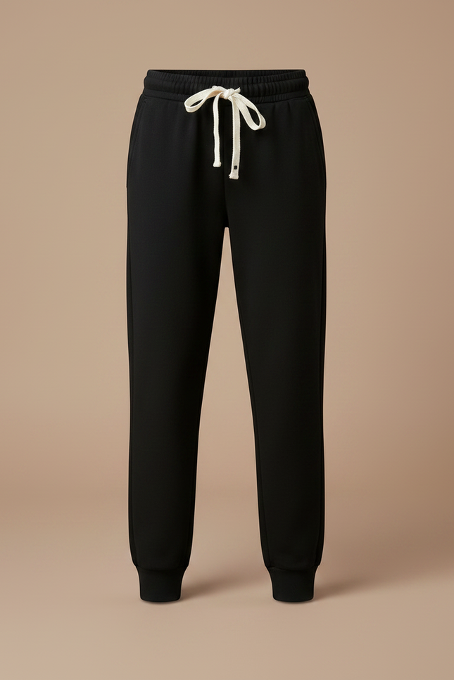 Pantalon Noir Enfant Molleton Jogging Confortable Décontracté - vue 3