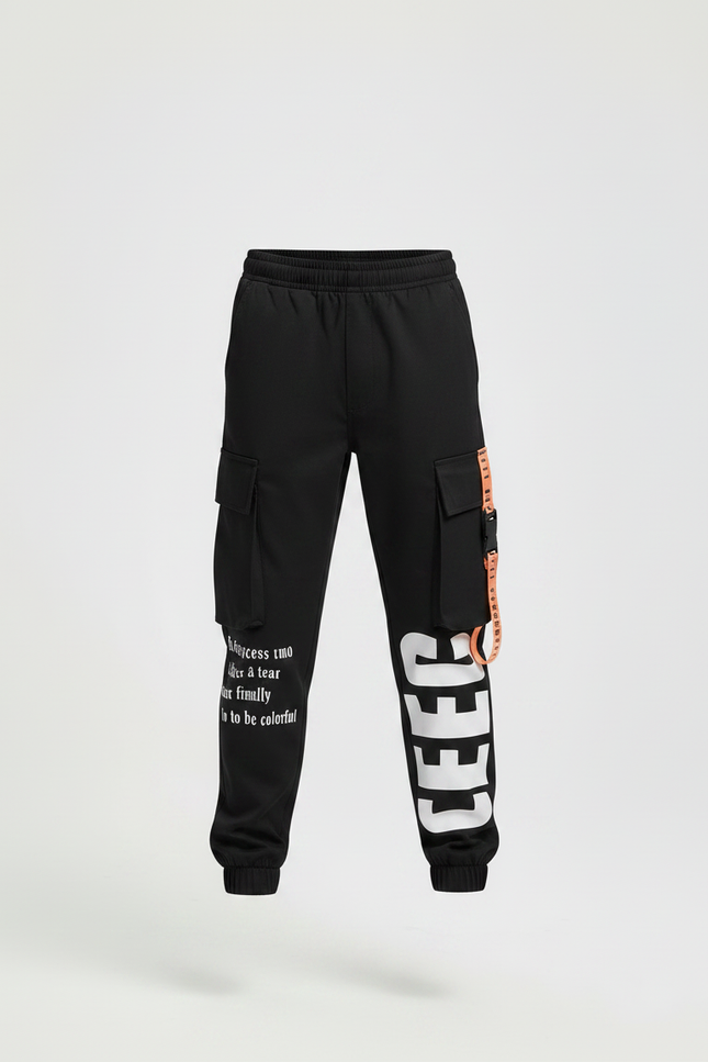 Pantalon Noir Cargo Imprimé Décontracté Garçon - Polyester - vue 3