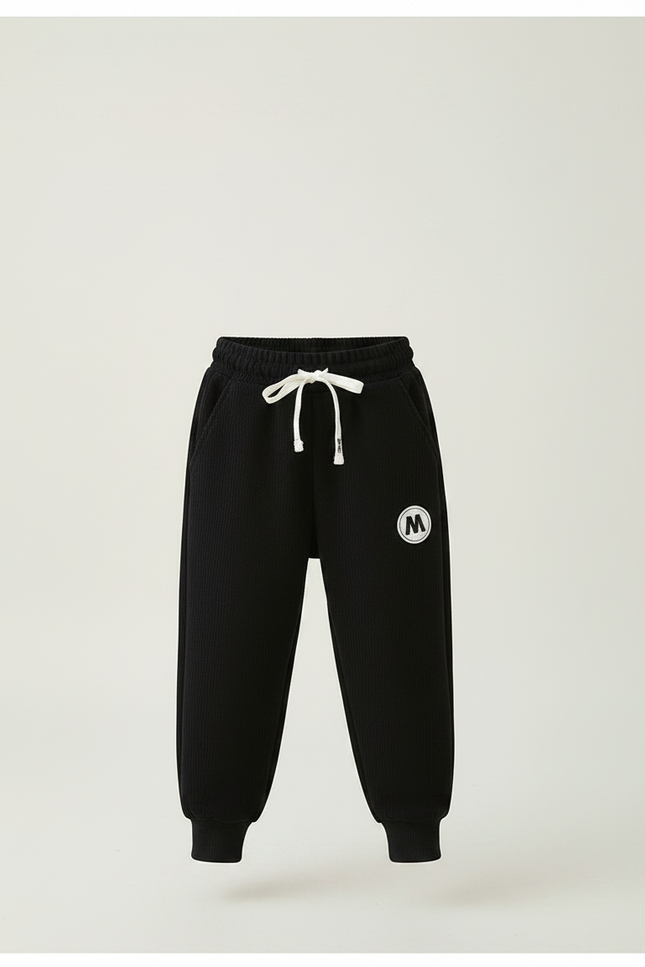 Pantalon Noir Côtelé Confortable Ample Enfant - Cordé - vue 3