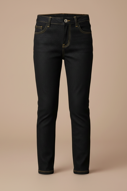 Pantalon Noir Slim Fille Élastique Crayon - Jean - vue 3