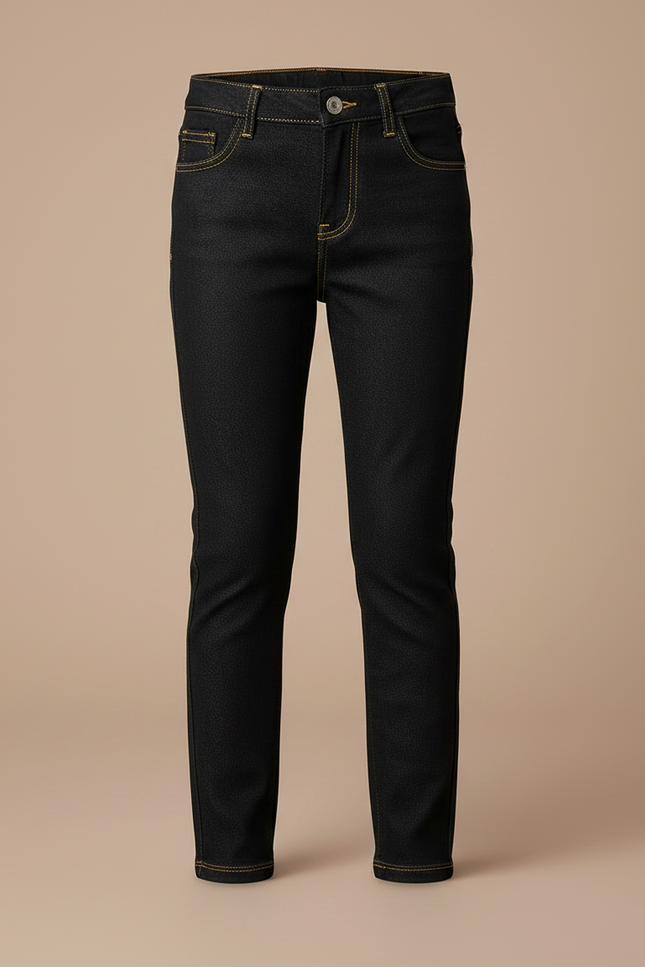 Pantalon Noir Slim Fille Élastique Crayon - Jean - vue 3