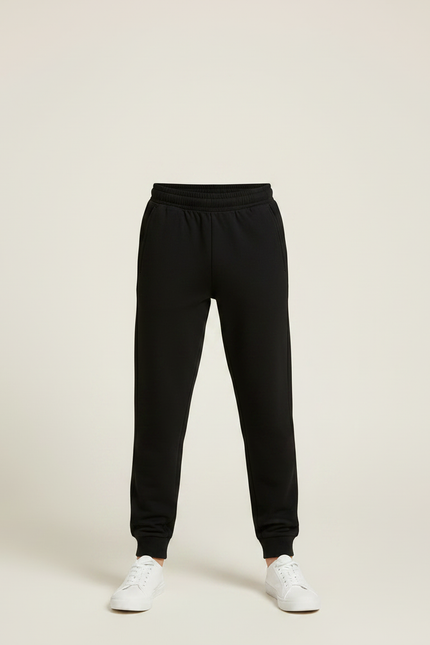 Pantalon Noir Jogging Enfant Coton Sport Décontracté - Molleton - vue 3