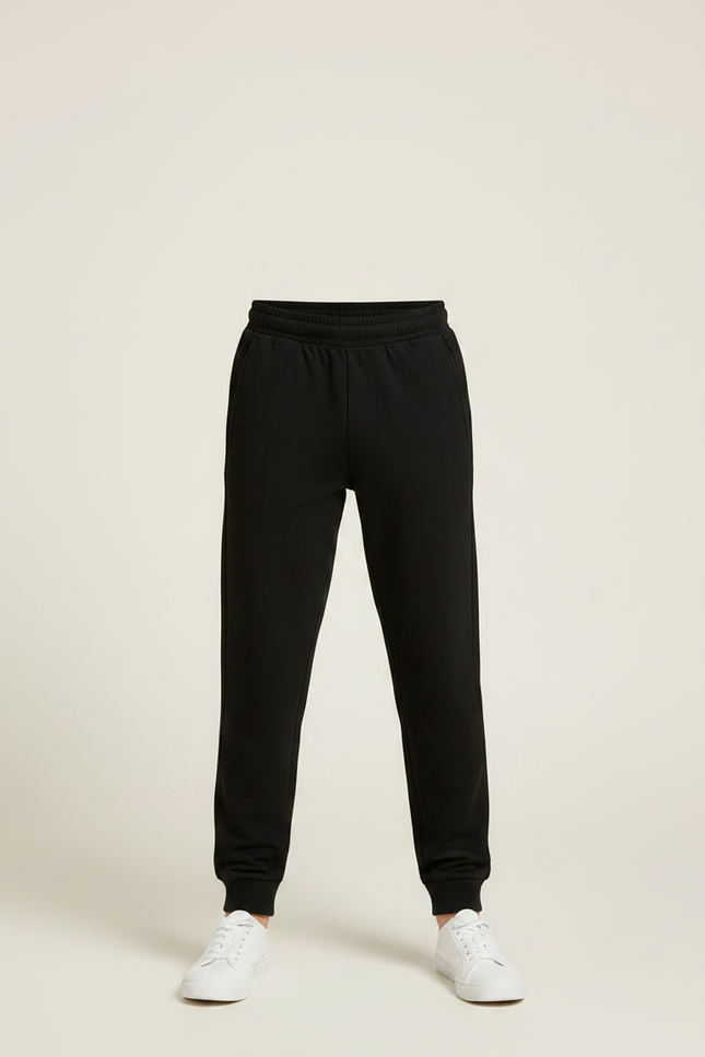 Pantalon Noir Jogging Enfant Coton Sport Décontracté - Molleton - vue 3
