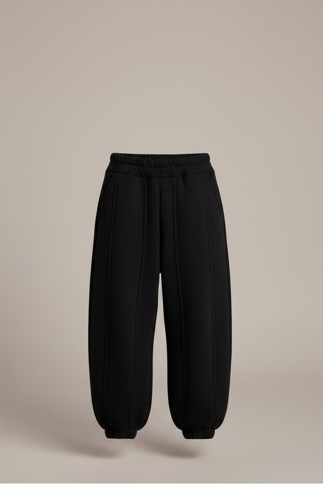 Pantalon Noir Ample Hiver Confortable Enfant Sport - Molleton - vue 3