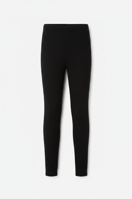 Pantalon Noir Côtelé Enfant Confortable Élastique - Maille - vue 3