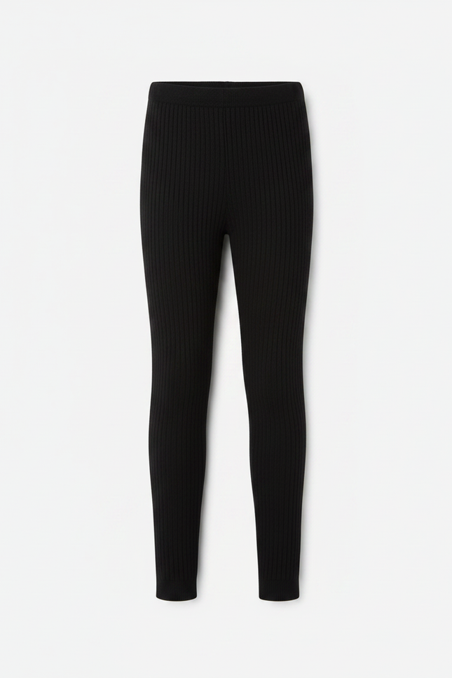 Pantalon Noir Côtelé Enfant Confortable Élastique - Maille - vue 3