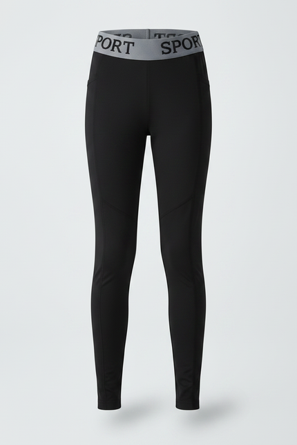 Pantalon Noir Sport Fille Élastique Confortable - Polyester - vue 3