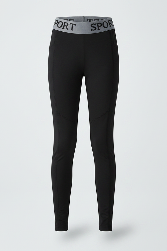 Pantalon Noir Sport Fille Élastique Confortable - Polyester - vue 3