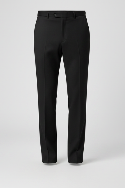 Pantalon Noir Droit Homme Élégant Formel Laine - vue 3