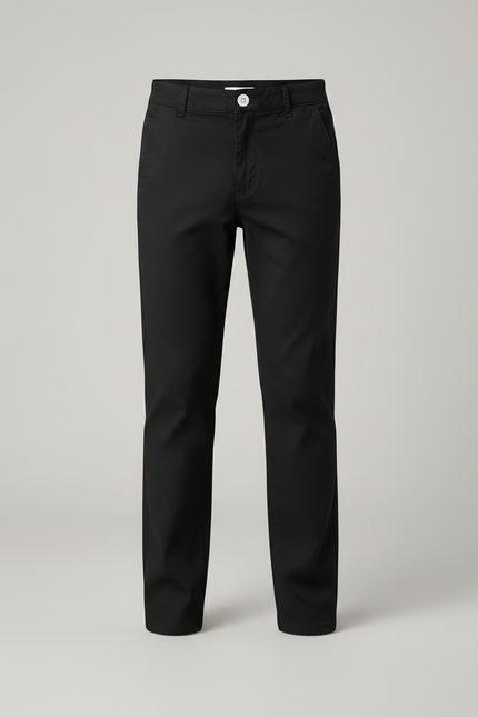 Pantalon Noir Enfant Garçon Coton Décontracté Droit - vue 3