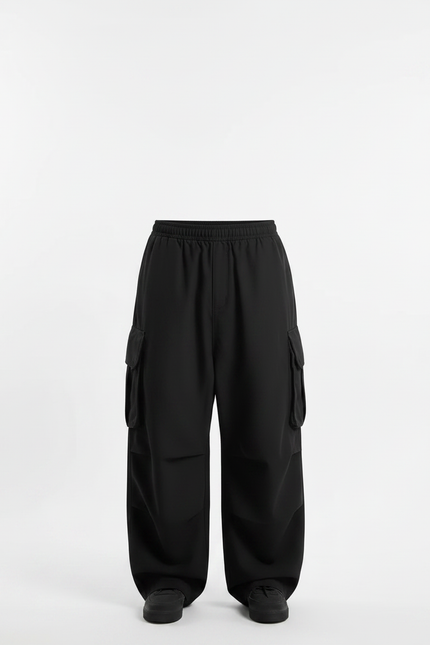 Pantalon Noir Cargo Ample Décontracté Homme Moderne - Polyester - vue 3