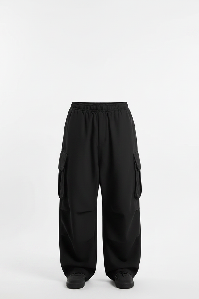 Pantalon Noir Cargo Ample Décontracté Homme Moderne - Polyester - vue 3