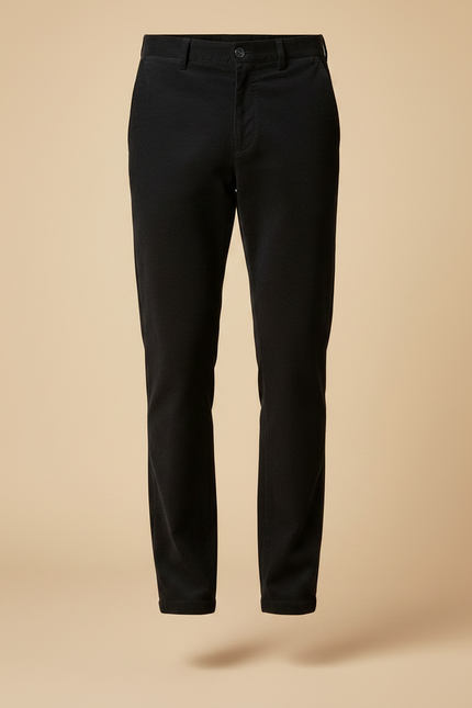 Pantalon Noir Côtelé Homme Droit Élégant - Cordé - vue 3