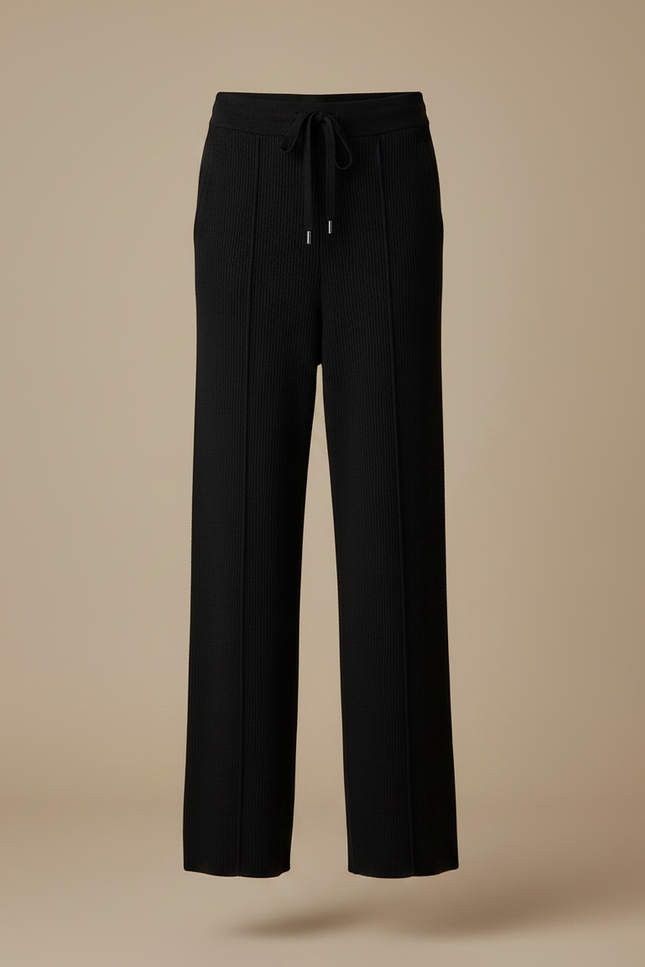 Pantalon Noir Tricoté Ample Confortable Décontracté - Maille - vue 3