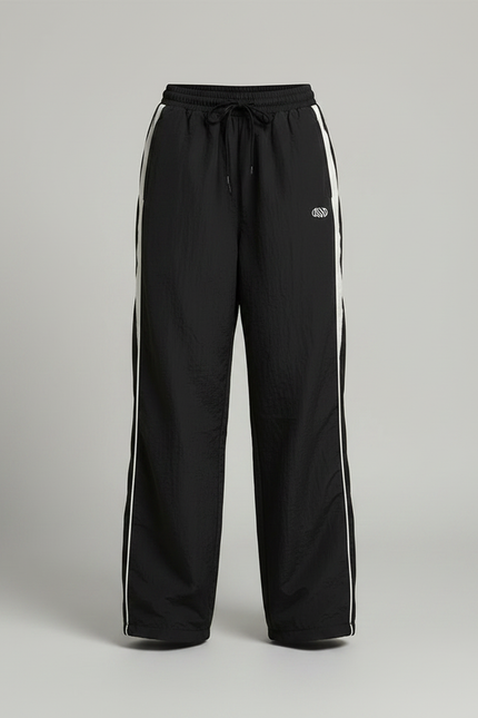 Pantalon Noir Avec Bande Sur Le Cote - Polyester - vue 3