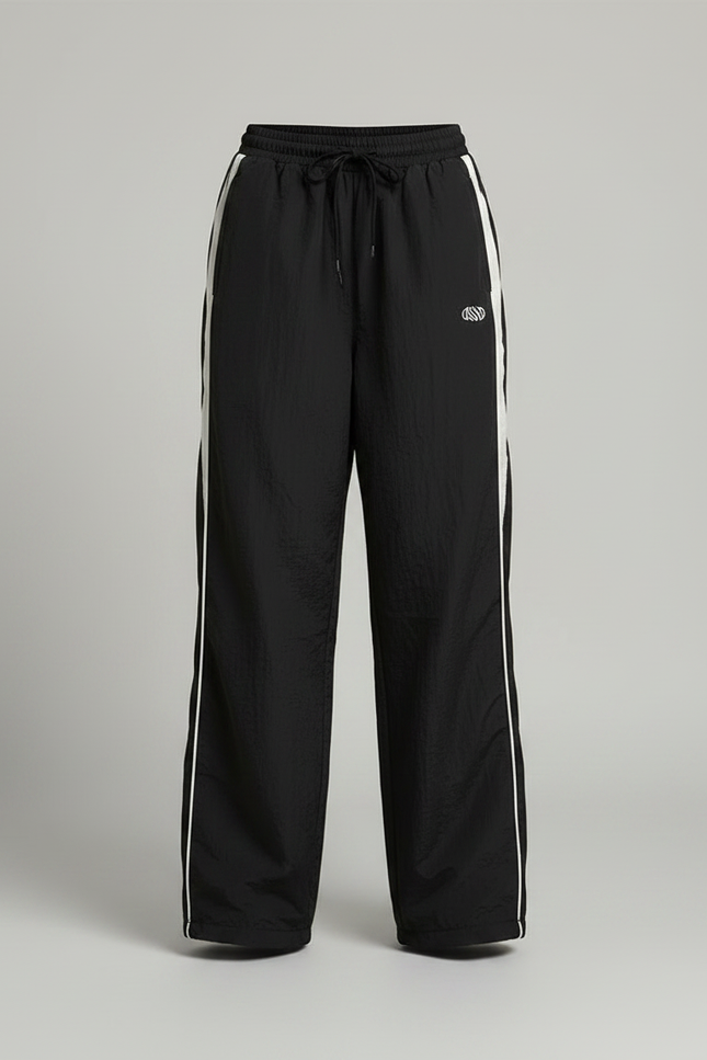 Pantalon Noir Avec Bande Sur Le Cote - Polyester - vue 3