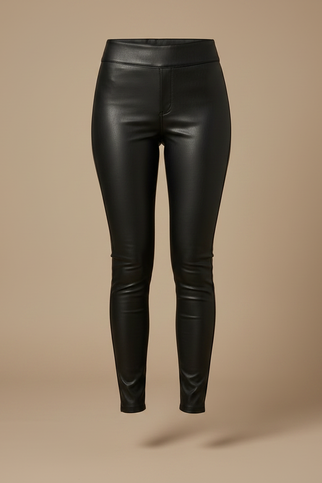 Pantalon Noir Similicuir Taille Haute Skinny Femme - Simili cuir - vue 3