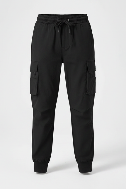 Pantalon Noir Cargo Jogging Décontracté Garçon - Polyester - vue 3