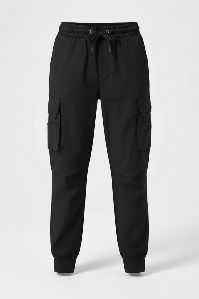 Pantalon Noir Cargo Jogging Décontracté Garçon - Polyester - vue 3