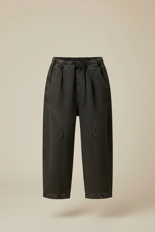 Pantalon Noir Ample Hiver Garçon Denim - Jean - vue 3