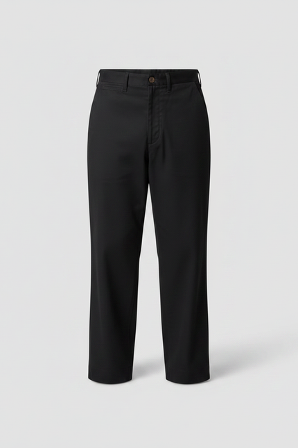 Pantalon Noir Droit Homme Coton Décontracté Militaire - vue 3