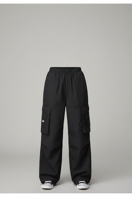Pantalon Noir Cargo Ample Garçon Sport - Polyester - vue 3