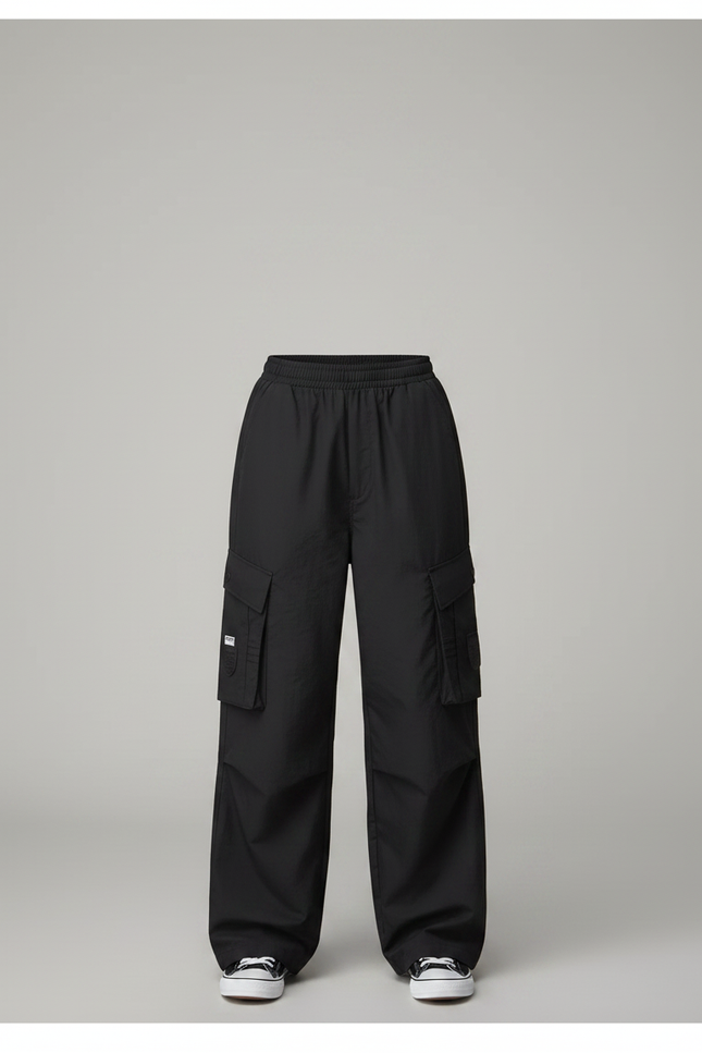 Pantalon Noir Cargo Ample Garçon Sport - Polyester - vue 3