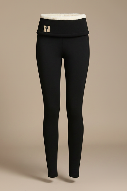 Pantalon Noir Moulant Taille Haute Chaud Hiver - Molleton - vue 3